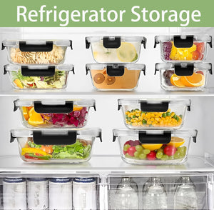 12Pcs Glass Lunch Box Food Storage VelnoraUSA