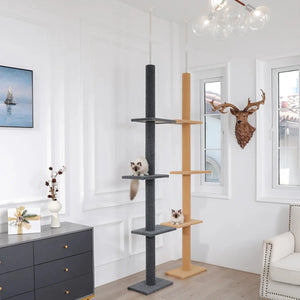 Adjustable Height Cat Tree Indoor Floor VelnoraUSA