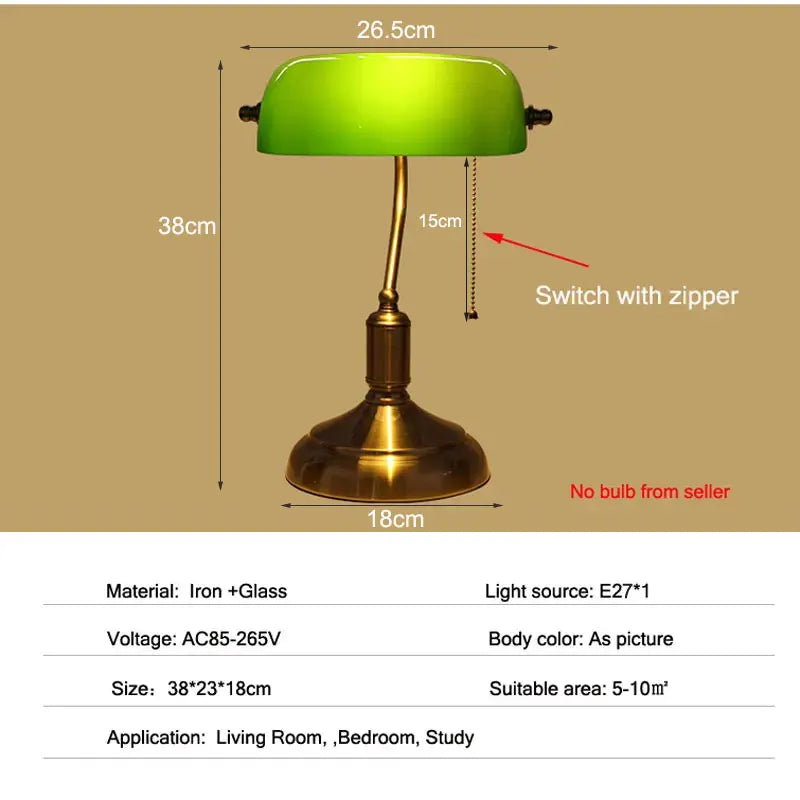 European Bank Table Lamp Retro Creative VelnoraUSA