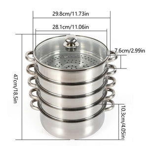 Stainless Steel 5 Tier Pot Steaming VelnoraUSA