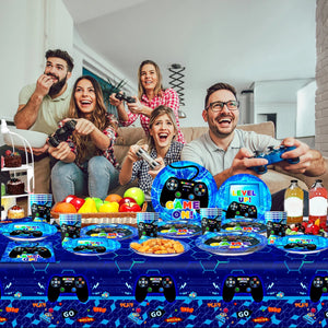 Gamer Birthday Decorations Blue 65Pcs Gaming VelnoraUSA