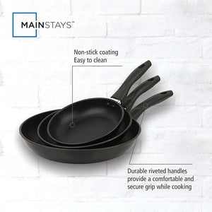 3-Piece Nonstick Skillet Set Aluminum Cookware VelnoraUSA