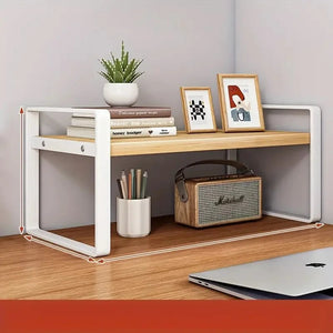 Lusqi 2 Tier Shelf Desktop Storage VelnoraUSA