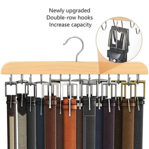 Wooden Belt Rack Organizer