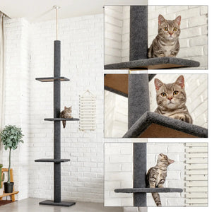 Adjustable Height Cat Tree Indoor Floor VelnoraUSA