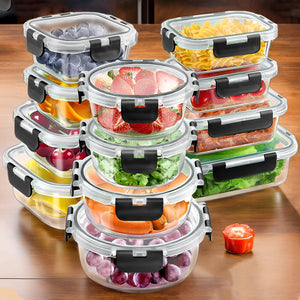 12Pcs Glass Lunch Box Food Storage VelnoraUSA