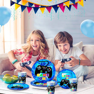 Gamer Birthday Decorations Blue 65Pcs Gaming VelnoraUSA