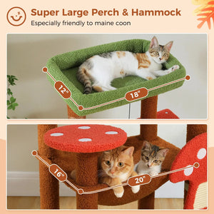 Brown Mushroom-Shaped Design Cat Tower Ceiling VelnoraUSA
