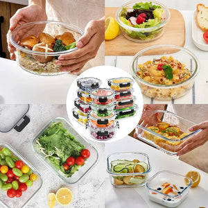 12Pcs Glass Lunch Box Food Storage VelnoraUSA