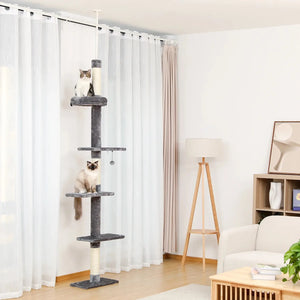 Adjustable Height Cat Tree Indoor Floor VelnoraUSA