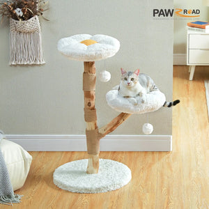 Modern Cat Tree Tower Natural Solid VelnoraUSA