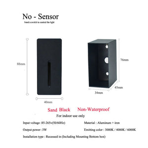 Pir Sensor Wall Lamp Embedded Step VelnoraUSA