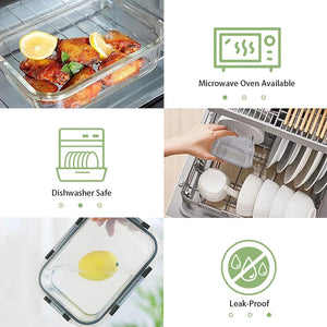 12Pcs Glass Lunch Box Food Storage VelnoraUSA