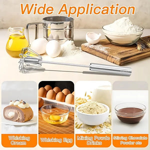 Semi-Auto Egg Beater Rapid Whisk Cream VelnoraUSA
