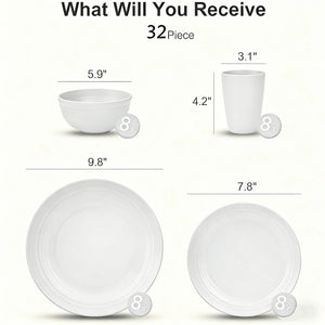 32-Piece Wheat Straw Dinnerware Set VelnoraUSA