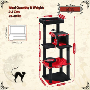 Gothic Cat Tree Indoor Cats Tall VelnoraUSA