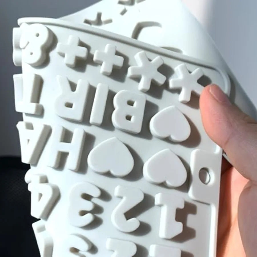 2Pcs Reusable Silicone Letter Number Molds VelnoraUSA