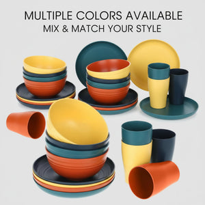 32-Piece Wheat Straw Dinnerware Set VelnoraUSA
