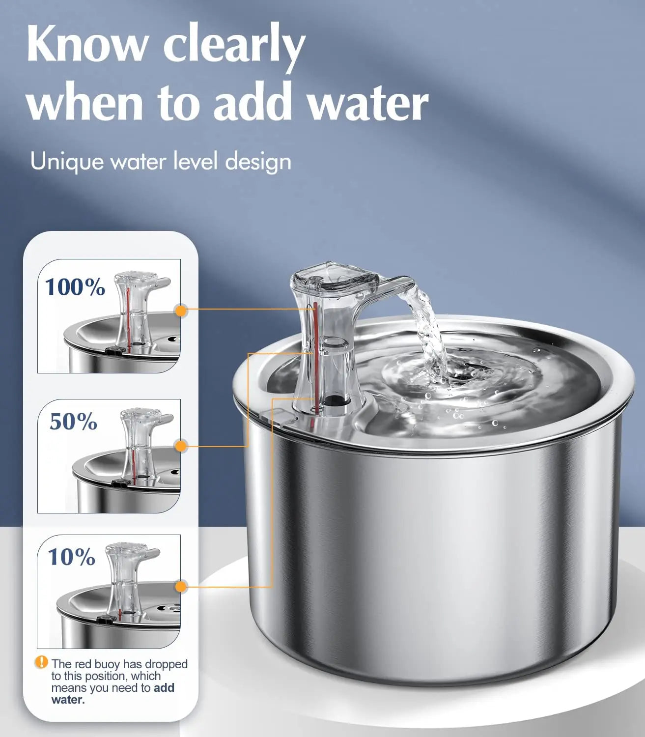 2L Fully Stainless Steel Pet Water VelnoraUSA