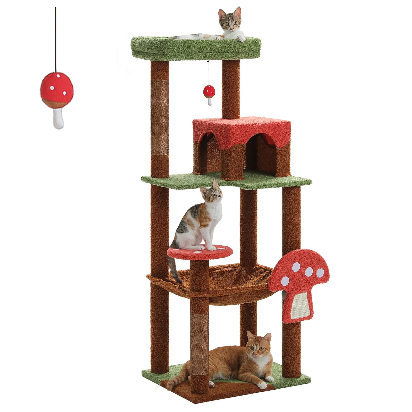 Brown Mushroom-Shaped Design Cat Tower Ceiling VelnoraUSA