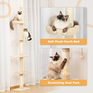 Adjustable Height Cat Tree Indoor Floor VelnoraUSA