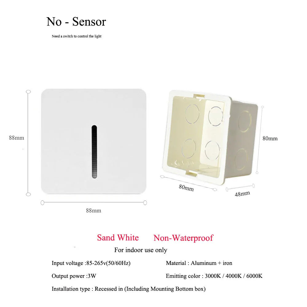 Pir Sensor Wall Lamp Embedded Step VelnoraUSA