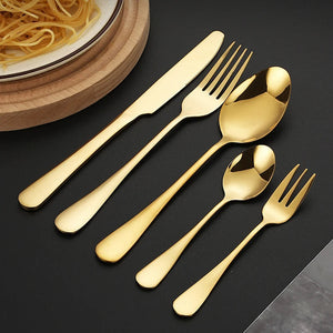 6/30Pcs Golden Stainless Steel Tableware Knife VelnoraUSA