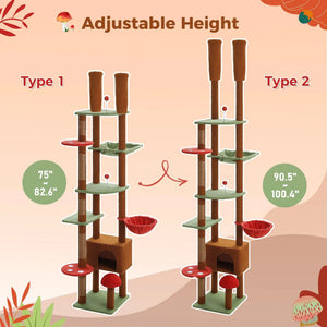 Brown Mushroom-Shaped Design Cat Tower Ceiling VelnoraUSA