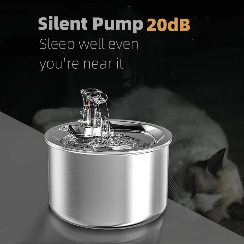 2L Fully Stainless Steel Pet Water VelnoraUSA