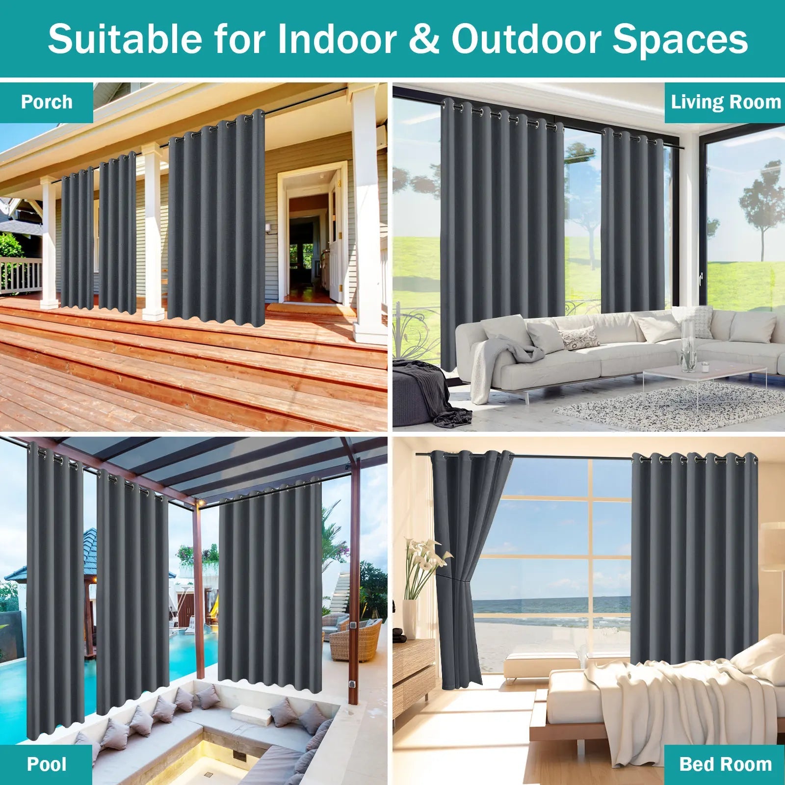 Outdoor Curtains Waterproof Garden Uvexterior Curtain VelnoraUSA