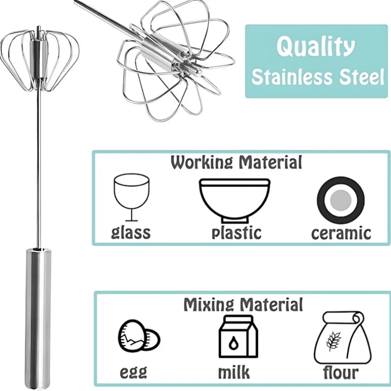 Semi-Auto Egg Beater Rapid Whisk Cream VelnoraUSA