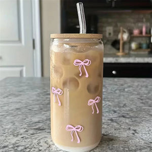 Cute Pink Glass Cup