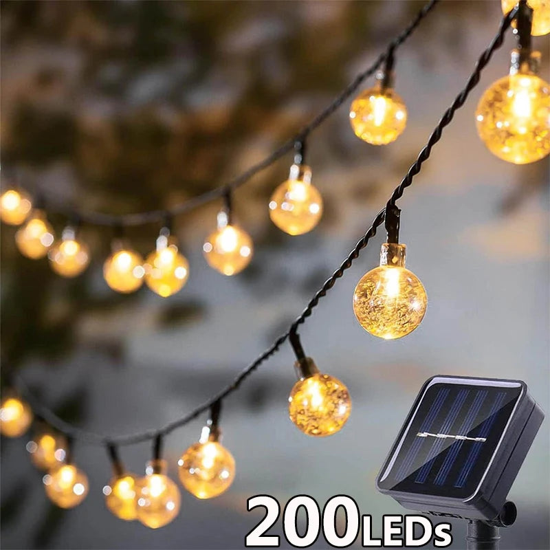 SolarGlow Crystal Fairy String Lights