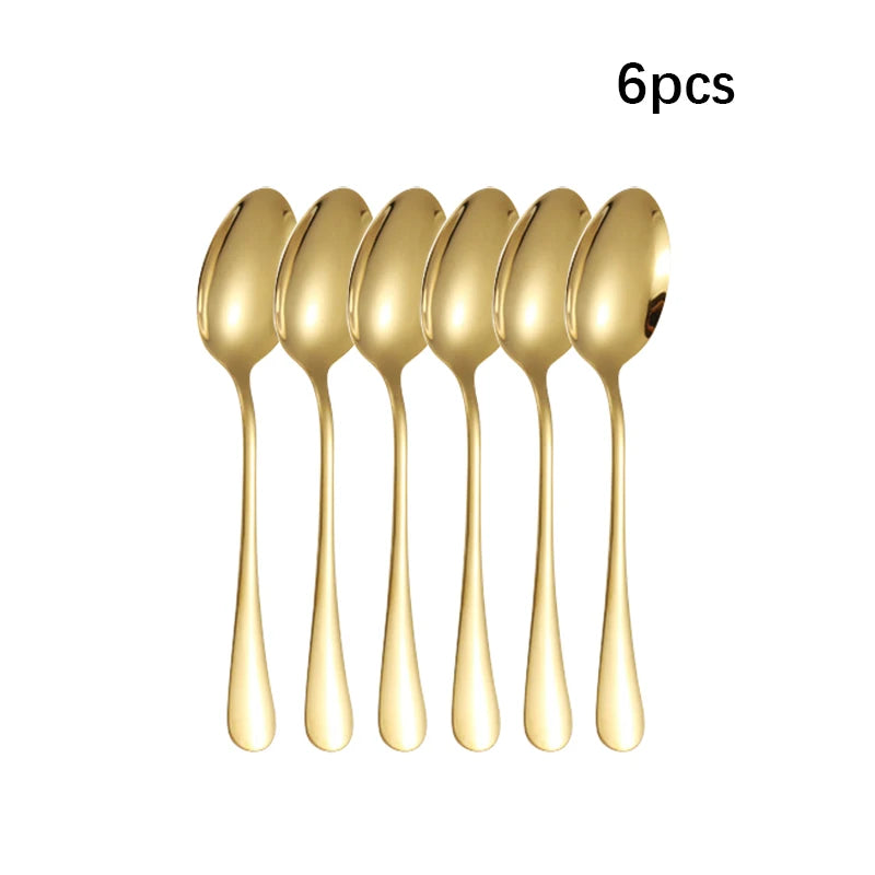 6/30Pcs Golden Stainless Steel Tableware Knife VelnoraUSA