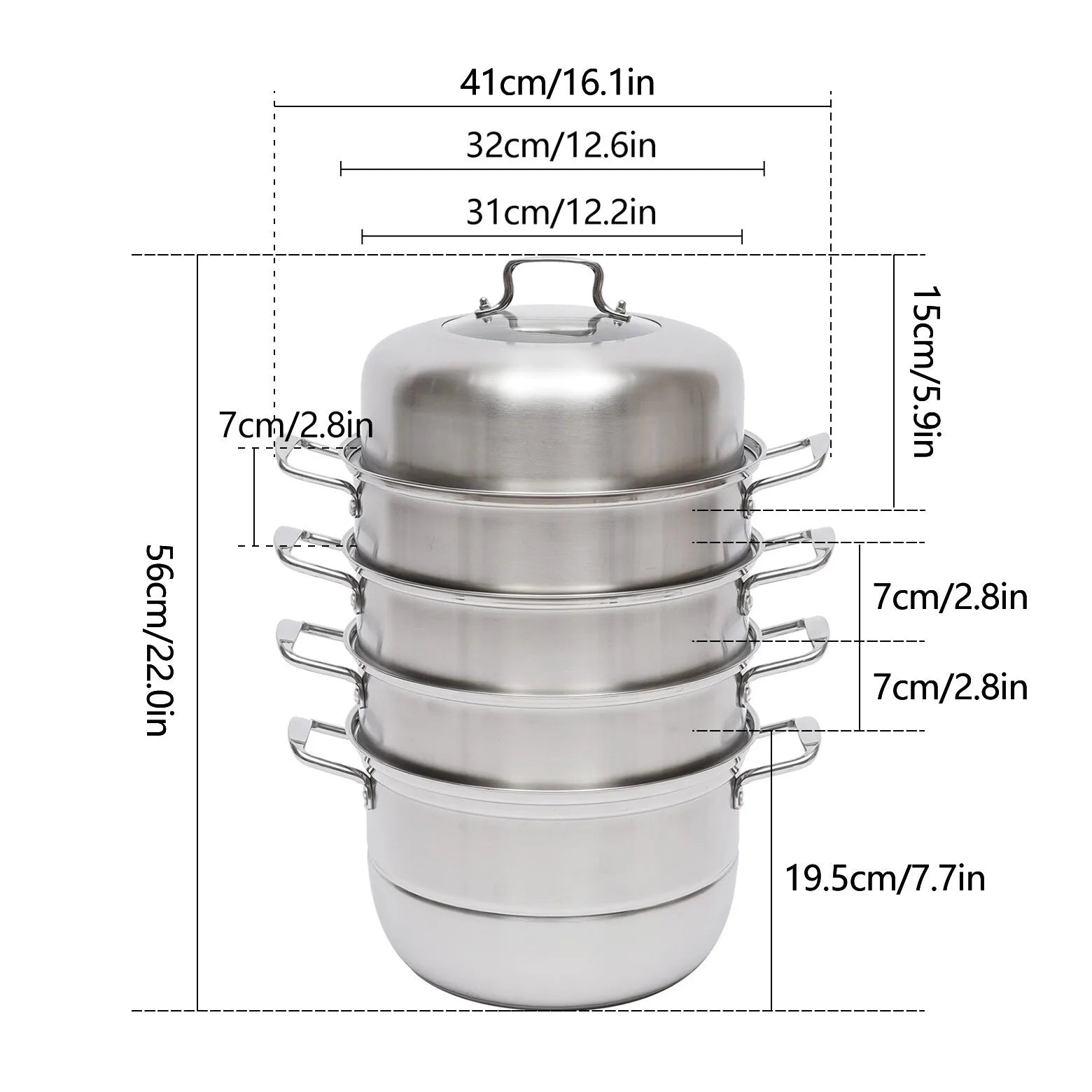 Stainless Steel 5 Tier Pot Steaming VelnoraUSA