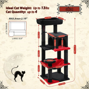 Gothic Cat Tree Indoor Cats Tall VelnoraUSA