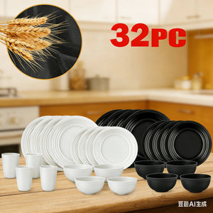32-Piece Wheat Straw Dinnerware Set VelnoraUSA