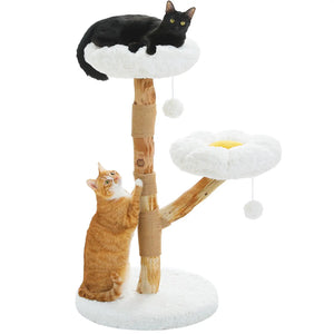 Modern Cat Tree Tower Natural Solid VelnoraUSA