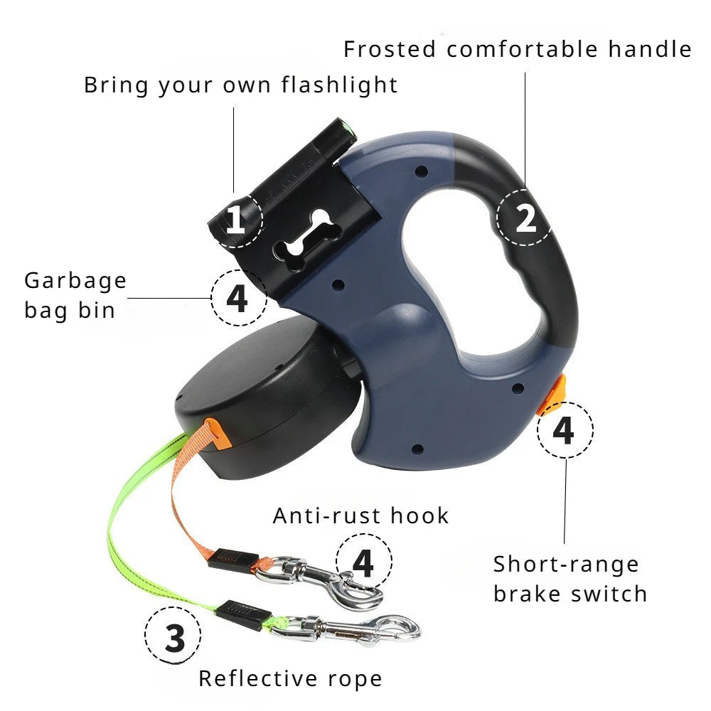 Automatic Retractable Two-End Pet Leash Dog VelnoraUSA