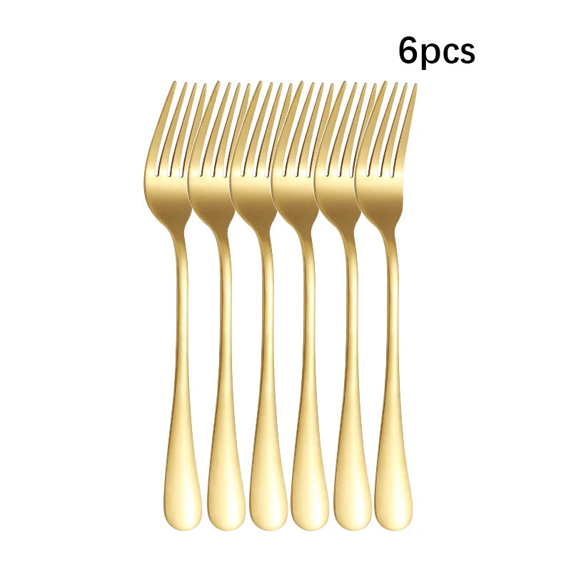 6/30Pcs Golden Stainless Steel Tableware Knife VelnoraUSA