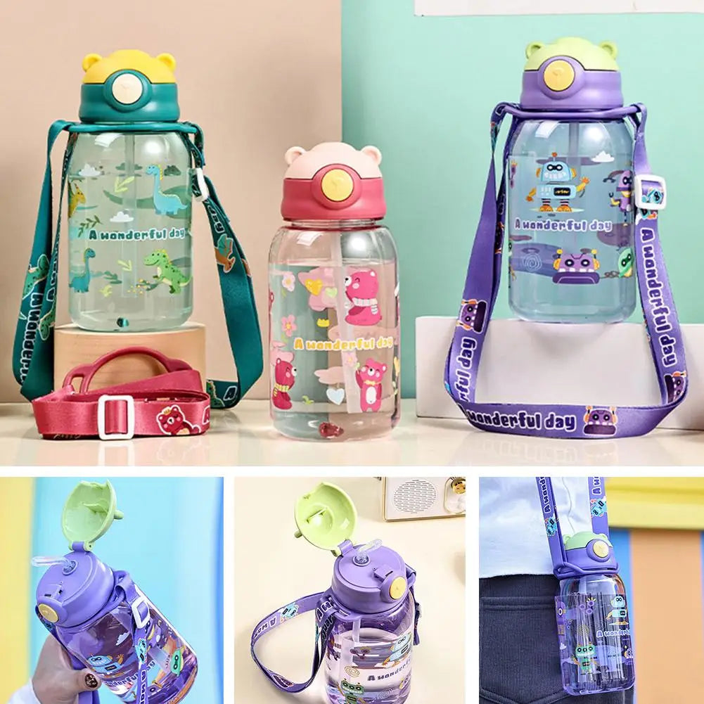 Cute Kids Water Bottle Straw Free VelnoraUSA