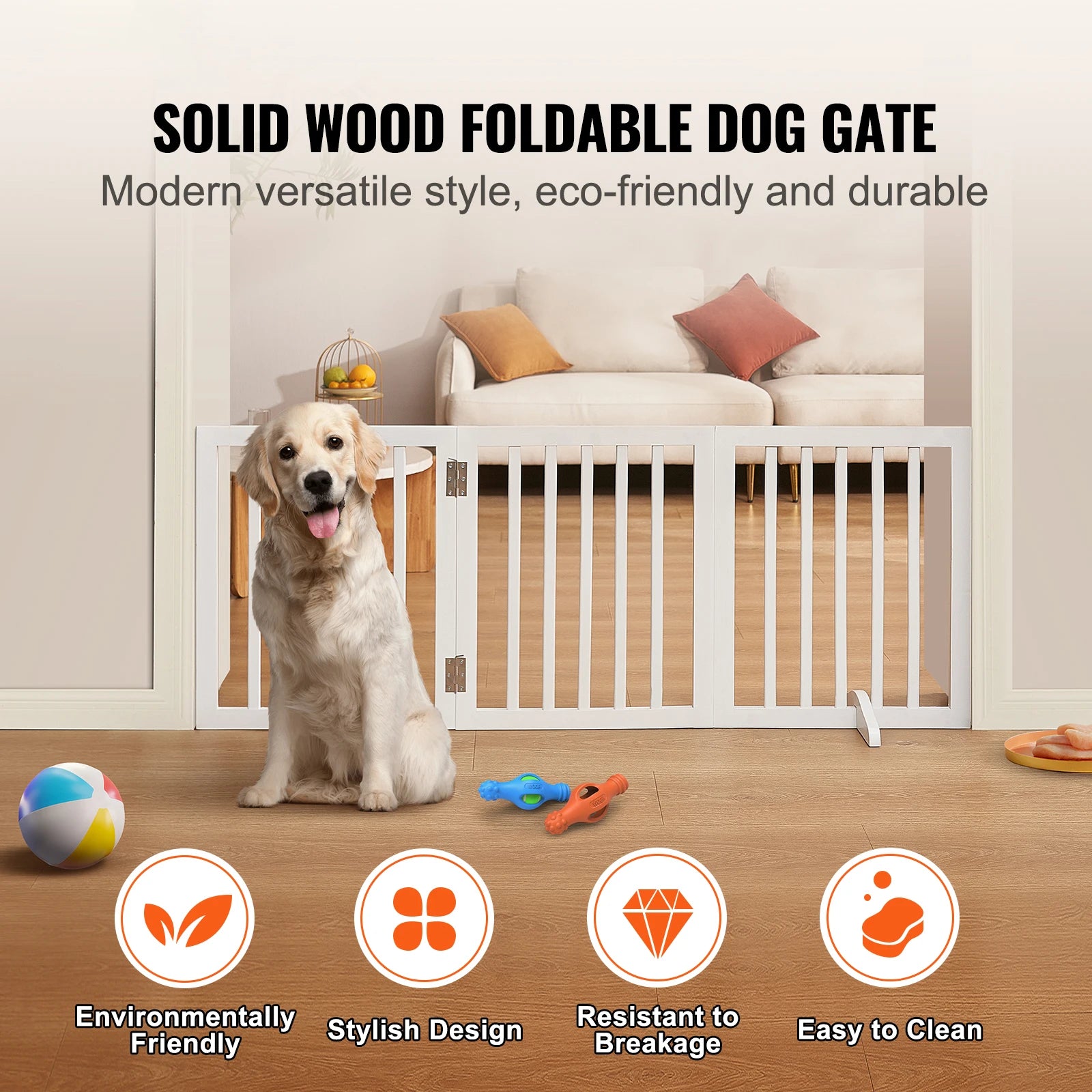 Freestanding Foldable Dog Gate