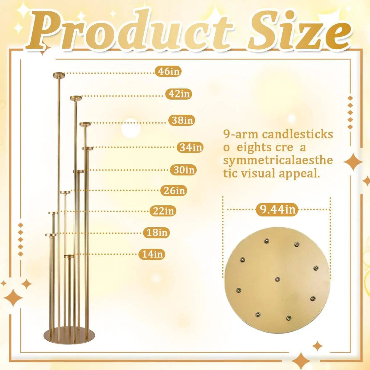 9 Arm Candelabra Floor Candle Holder
