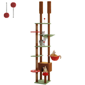 Brown Mushroom-Shaped Design Cat Tower Ceiling VelnoraUSA