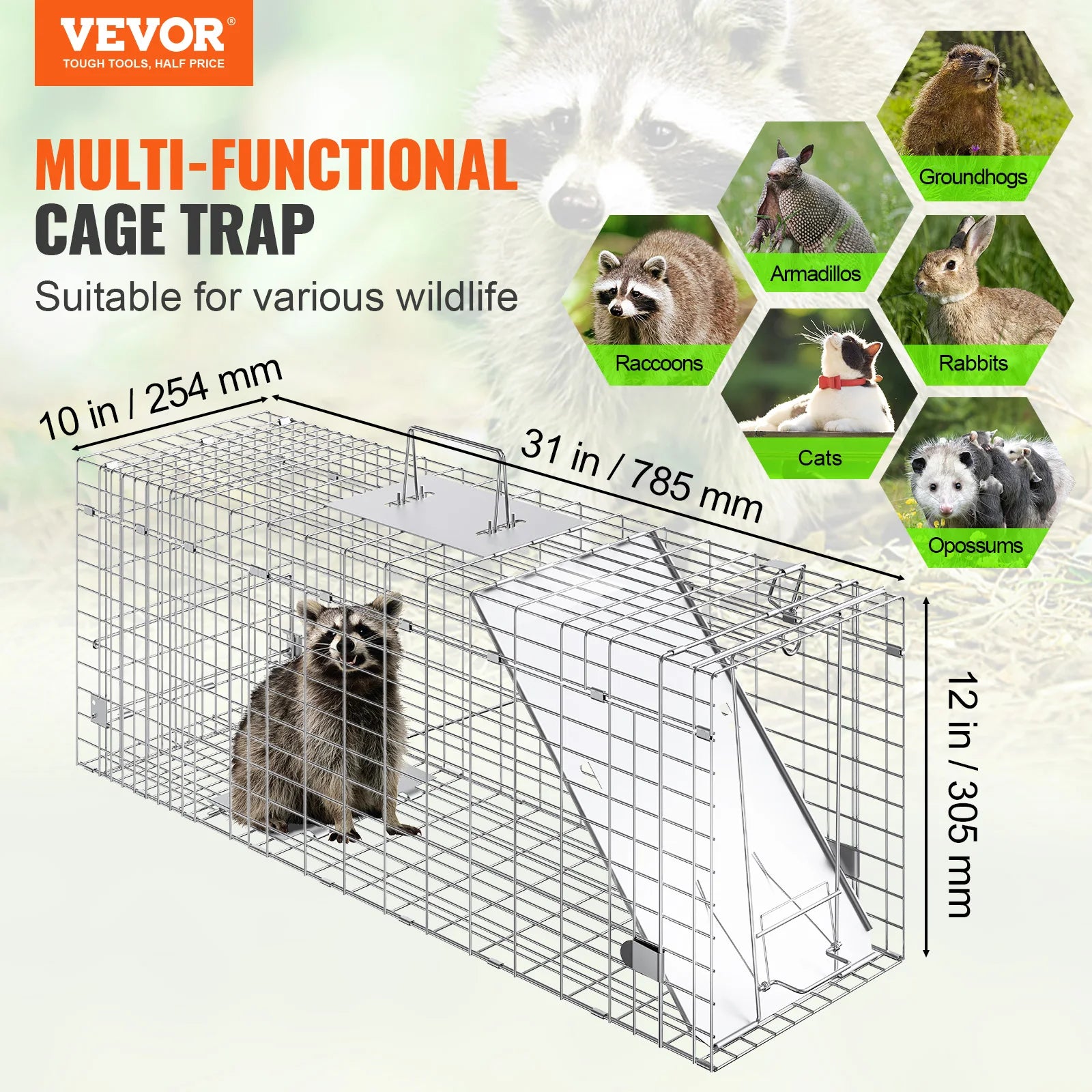 Humane Folding Animal Trap Cage