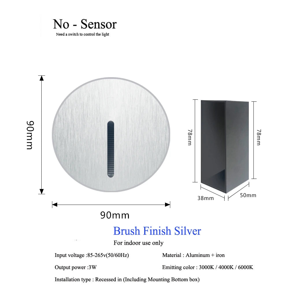 Pir Sensor Wall Lamp Embedded Step VelnoraUSA