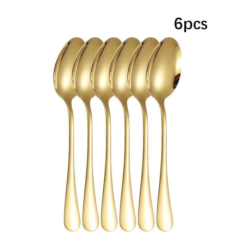 6/30Pcs Golden Stainless Steel Tableware Knife VelnoraUSA