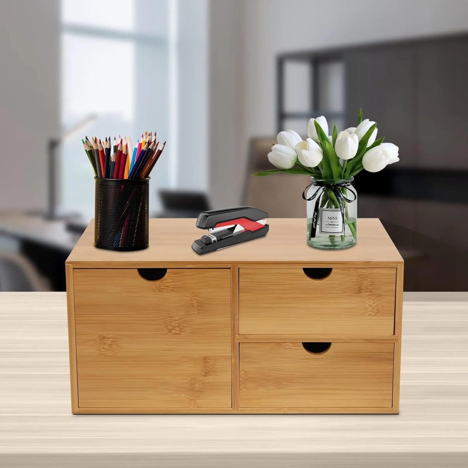 Bamboo Desktop Drawer Organizer