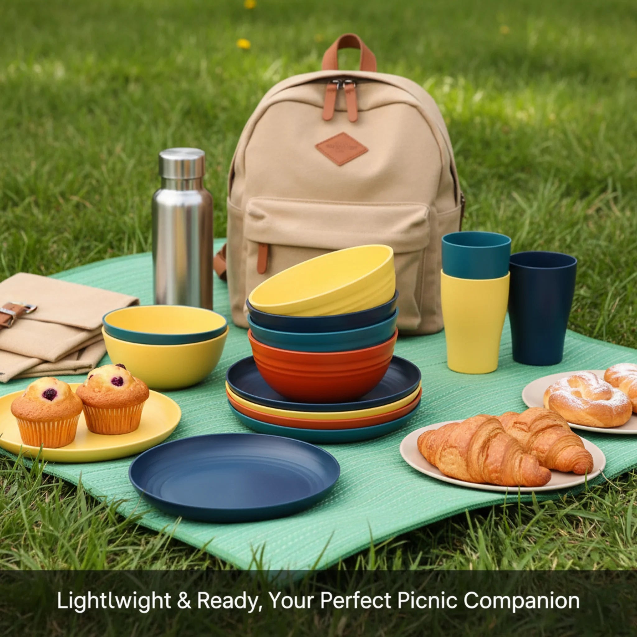 32-Piece Wheat Straw Dinnerware Set VelnoraUSA