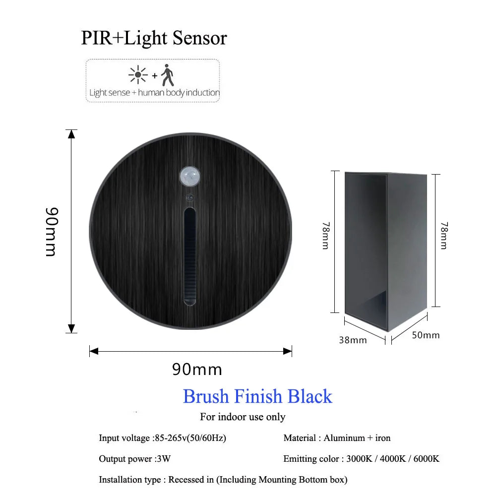 Pir Sensor Wall Lamp Embedded Step VelnoraUSA